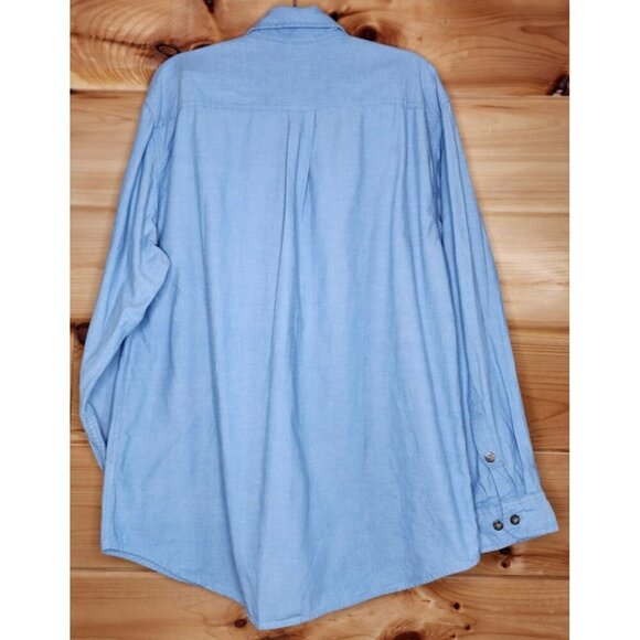 Carhartt Denim Shirt Men Large Blue Button Down Long Sleeve Casual Relaxed Fit - Picture 13 of 14